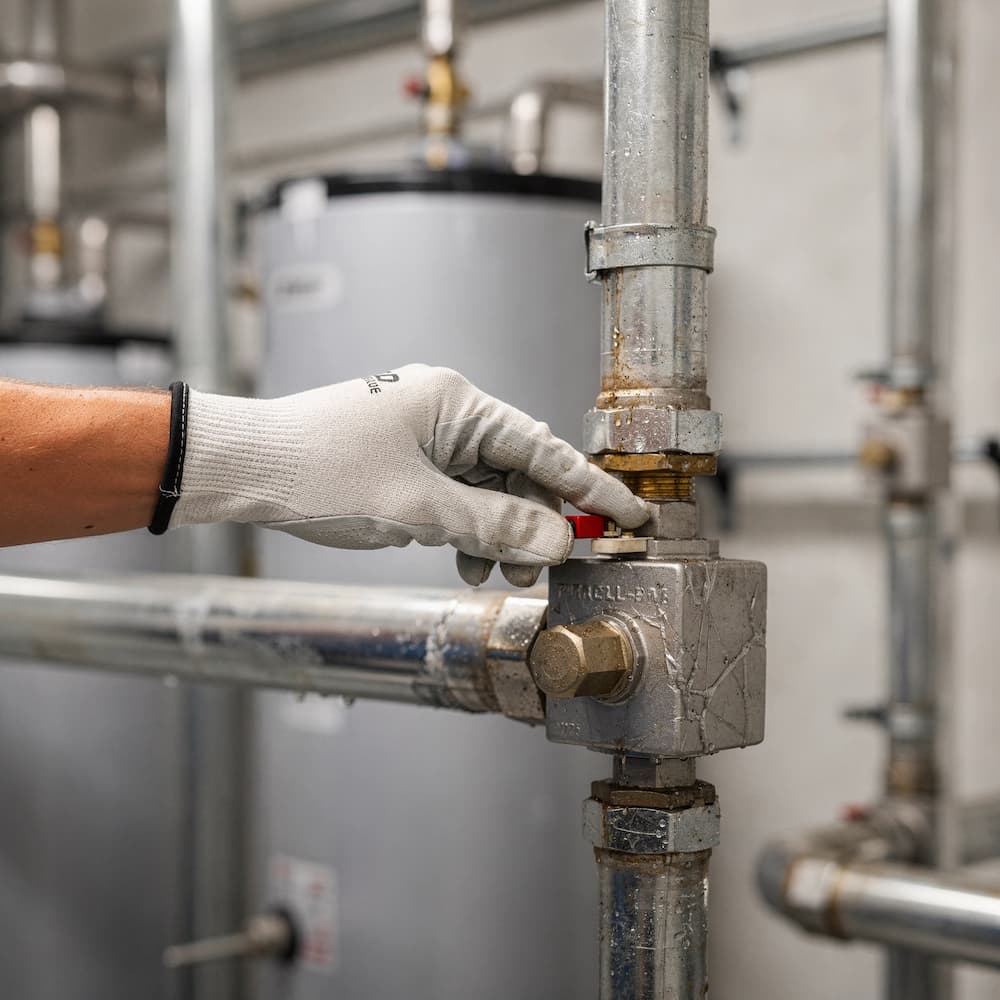Commercial hot water system commissioning after replacement in Boston