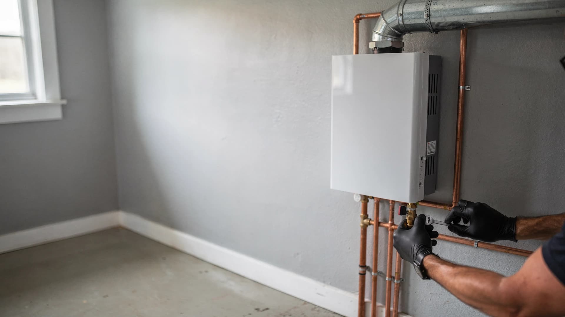Tankless water heater replacement and venting setup in Boston, MA